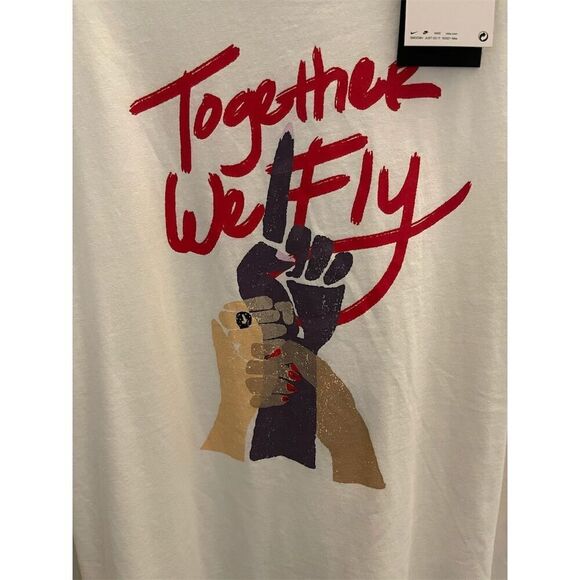 Nike Women's Together We Fly White Crew Neck T-Shirt Size M - Picture 2 of 6